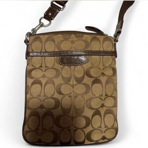 Coach Signature Tan Messenger Bag
